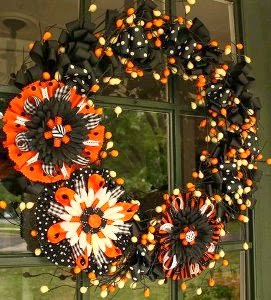 Giant Bow Halloween Wreath by 7 Layer Studio