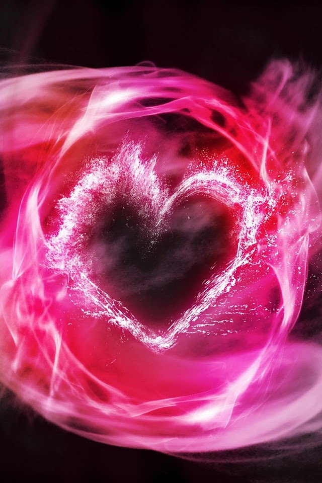   Pink Heart Of Smoke   Android Best Wallpaper