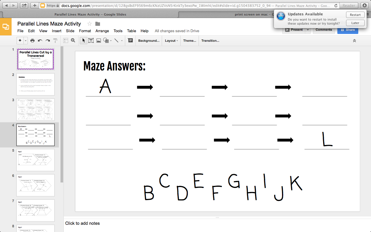 Google Parallel Lines Cut by Transversal Activity Mrs. Newell's Math