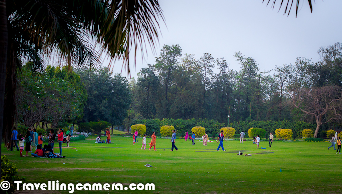Nehru Park in South Delhi, is large park situated in the Chanakyapuri Diplomatic Enclave of New Delhi. This park is actually named after India's first Prime Minister, Pandit Jawaharlal Nehru. It's a beautiful place which is again quite popular among young couples during the day time. Let's have a quick Photo Journey from Nehru Place in Capital City of India.  Nehru Park is spread over an area of 80 acres and very close to the heart of the city... This is one of the beautiful parks in Delhi and very well maintained. Personally I love the way, it's created. There are various types of trees planted in different parts of the park and there are some beautiful elevations for kids to have more fun.The day when we visited the park, Delhi Jazz festival was going on and there was good security around the place. Some of the photographs from Delhi Jazz Festival 2012 at Nehru place can be checked at - http://phototravelings.blogspot.com/2012/03/delhi-jazz-festival-2012-by-indian.htmlDifferent types of people come to Nehru park with different motives - Joggers in morning, children to have some fun with their friends, Families for Picnic or general chit-chat, groups of school going kids to play different games etc. Many of the photographs in this Photo Journey are showing the way people spend some time at Nehru Park. Since most of the photographs are shot in evening, we are missing joggers and couples here.Cricket is something that can be experiences anywhere and everyday in India. Here is the moment of the day when we saw various groups playing cricket at Nehru Park.The park is one of the most famous landmarks of Delhi and a beautiful place to hang out during a sunny winter afternoon in Delhi. The pool, however, is not public anymore as it has transformed into a club exclusively for civil servants and their familiesNehru Park can be seen fully crowded with lots of groups with Picnic boxes with sporty environment all overNehru Park is on Panchsheel Mark and just in front of Ashoka Hotel in Chankyapuri Diplomatic Enclave regionThe Nehru Park has a beautiful collection of flowers, alluring little mounds and rocks emblazoned with the famous sayings of Nehru. Thus the park attracts people of all ages. Due to the pleasing and calm ambiance prevalent in the park, it has in recent times become popular with picnic goers as well as the young couples.The best part was that we really liked the way it was maintained. Quite clean and well maintained. Usually colors don't like these in India :)