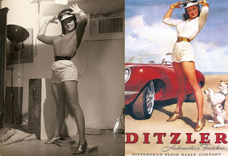 Elvgren - model: Janet Rae "Ditzler Advertisement"