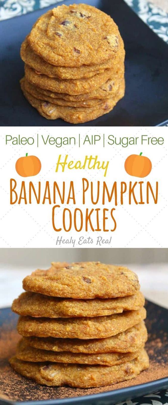 Healthy Banana Pumpkin Cookies (AIP, Paleo, Vegan, Sugar Free)