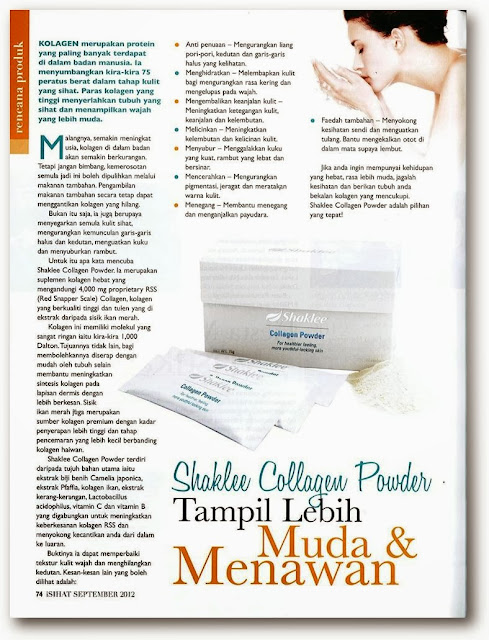 Collagen Powder Shaklee membantu kulit lebih anjal, cerah, mulus dan berseri-seri!
