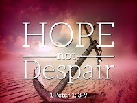 Hope not Despair I Peter 1:3-9 suffering soul anchor