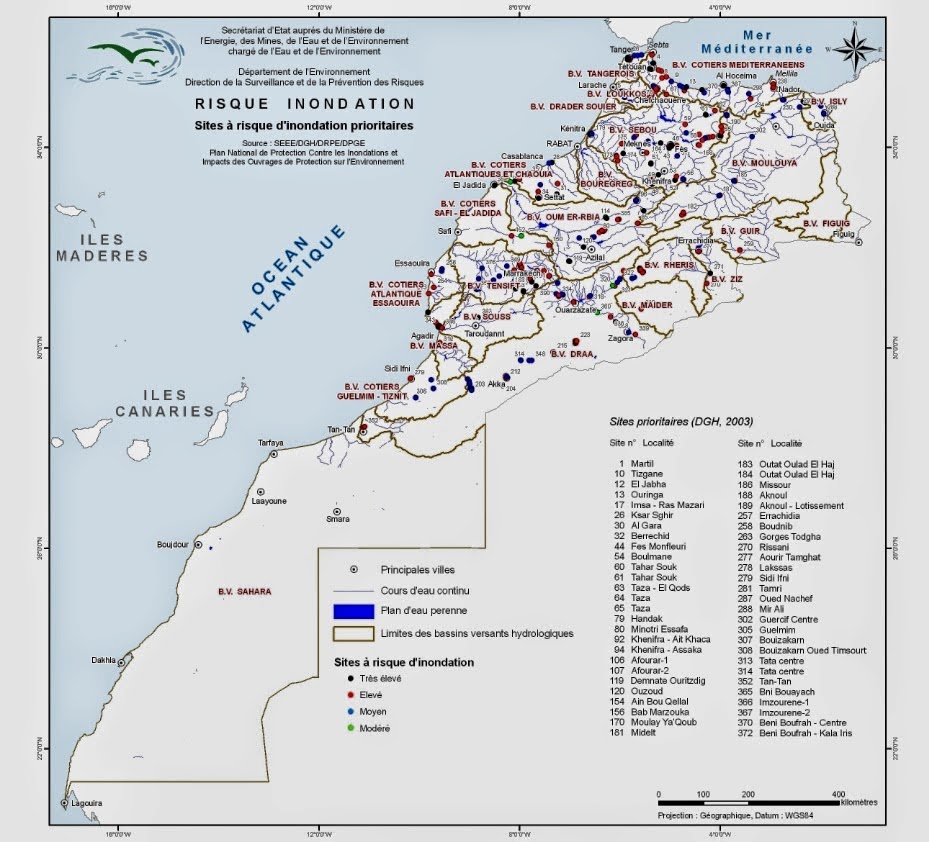 أطلس خرائط المخاطربالمغرب الجزء الأول 18 خريطة الجغرافيا التطبيقية