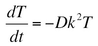 The equation for the temporal part of the diffusion equation after separation of variables.