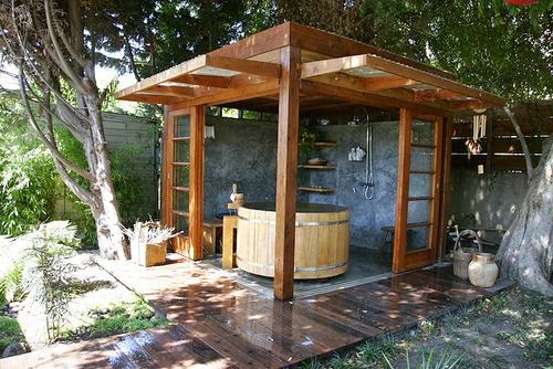 Japanese gazebo outdoor shower