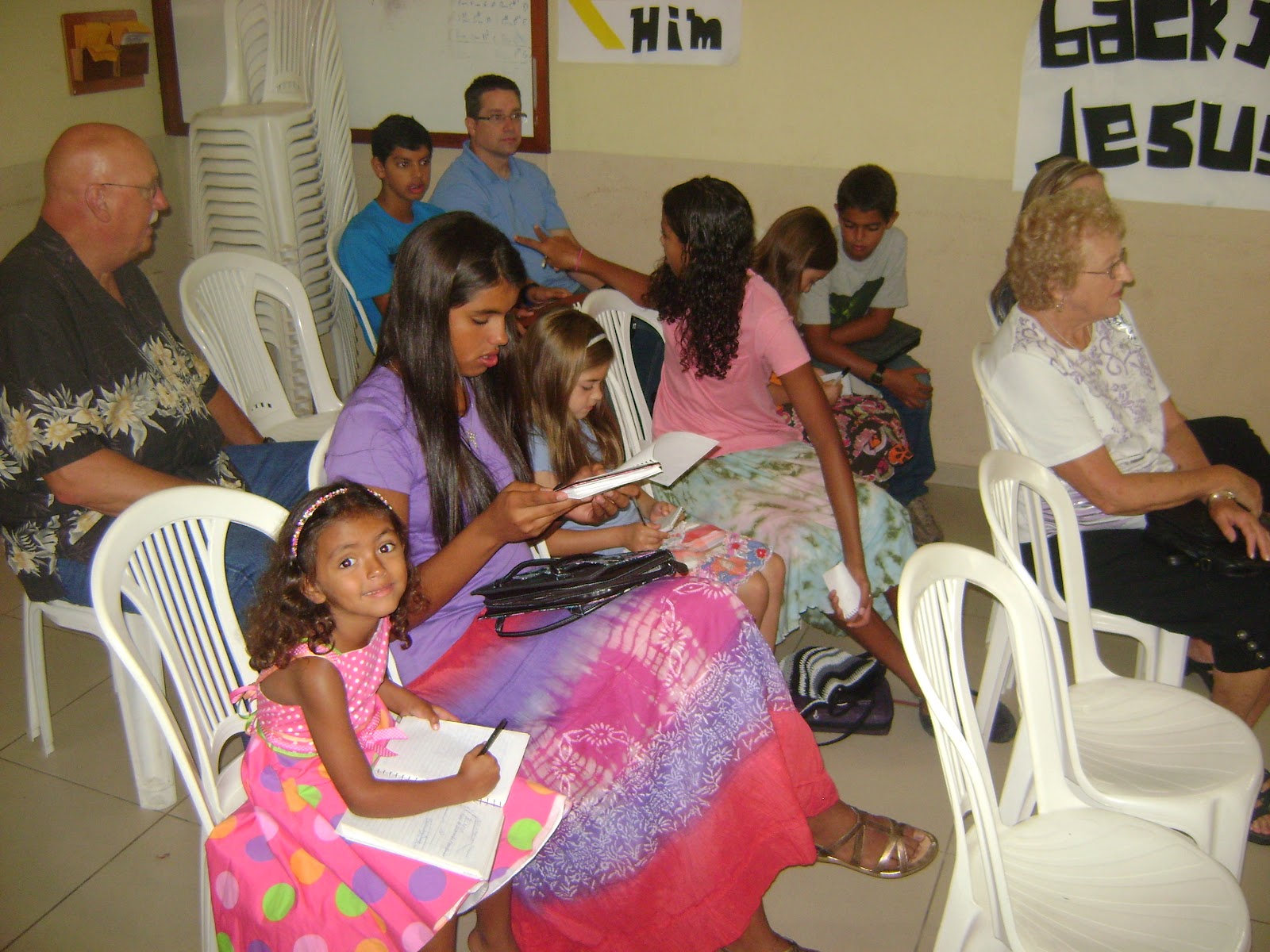 Soares Family in Brazil Church on Sunday Morning
