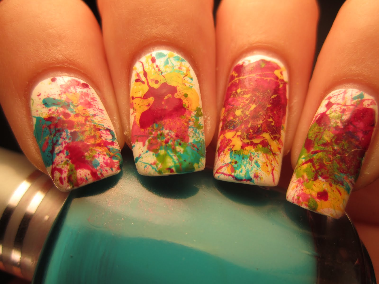 3. Colorful Splatter Nail Designs - wide 3