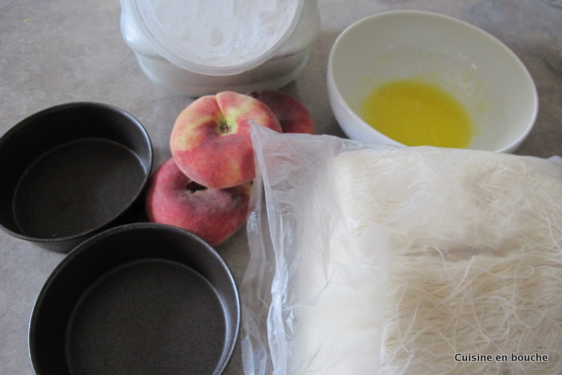 ingrédients pour les tartes tatin aux pêches blanches