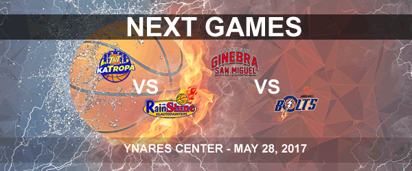 List of PBA Game(s) Sunday May 28, 2017 @ Ynares Center, Antipolo List of PBA Game(s) Sunday May 28, 2017 @ Ynares Center, Antipolo