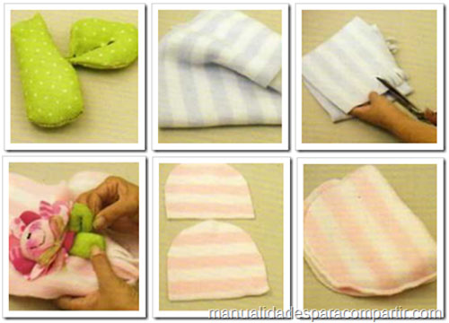 Como hacer gorro y bufanda polar con aplique flor. Manualidades con Tela