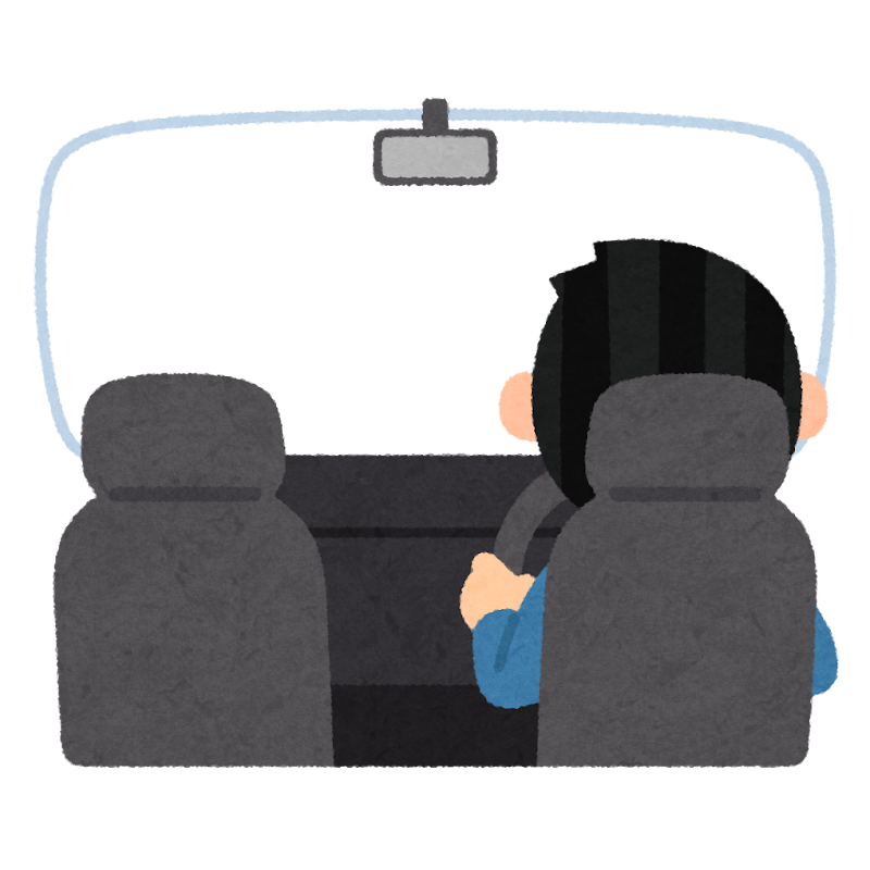 車内から見た運転をする人のイラスト フレーム素材 かわいいフリー素材集 いらすとや