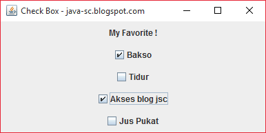 jCheckBox Pada Komponen Swing di Java