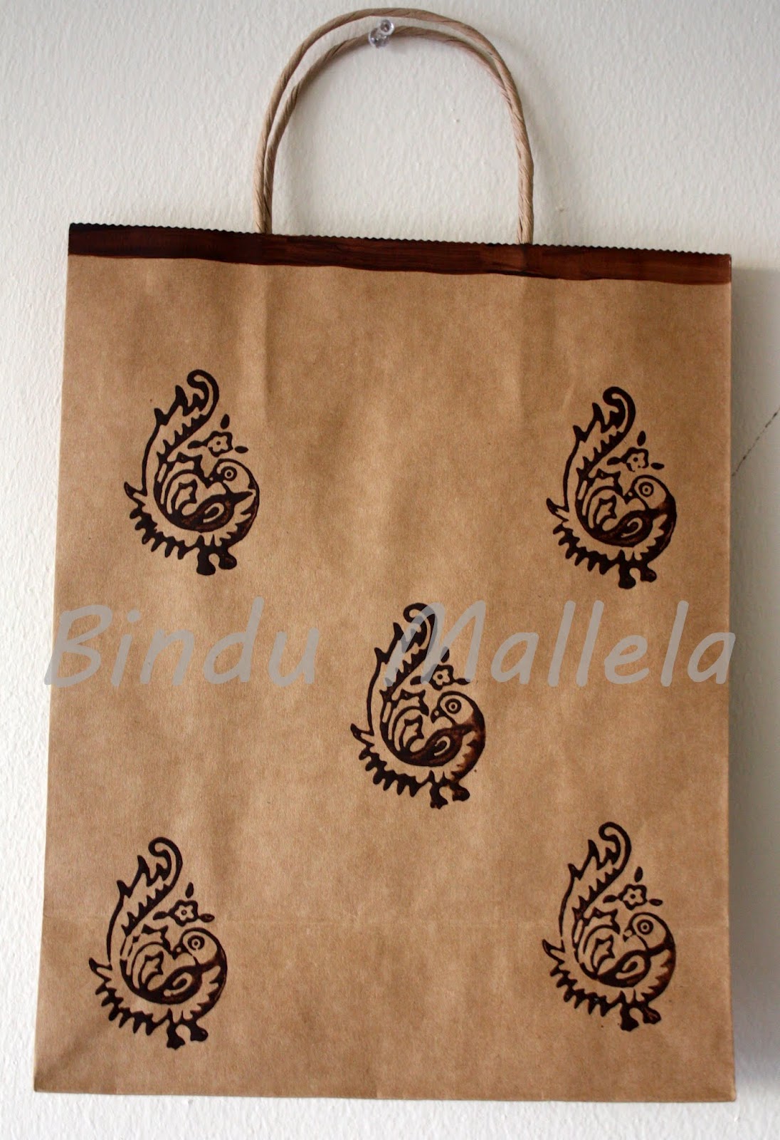 crazy for colors! Block printed gift bags...