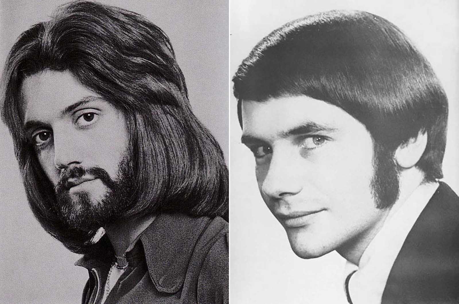 romantic men's hairstyle from the 1960s–1970s
