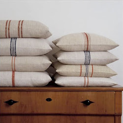 Gorgeous Stacks of Grain Sack Pillows