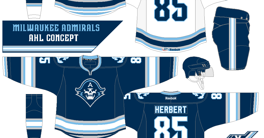 AJH Hockey Jersey Art: AJH HJA 5th anniversary countdown: Milwaukee  Admirals Concept Part 1: The first set