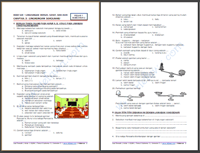 Contoh Soal Tematik Tema 6 Kelas 3 Sd Guru Ilmu Sosial