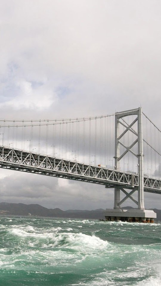 Bridge Over Rough Sea  Android Best Wallpaper