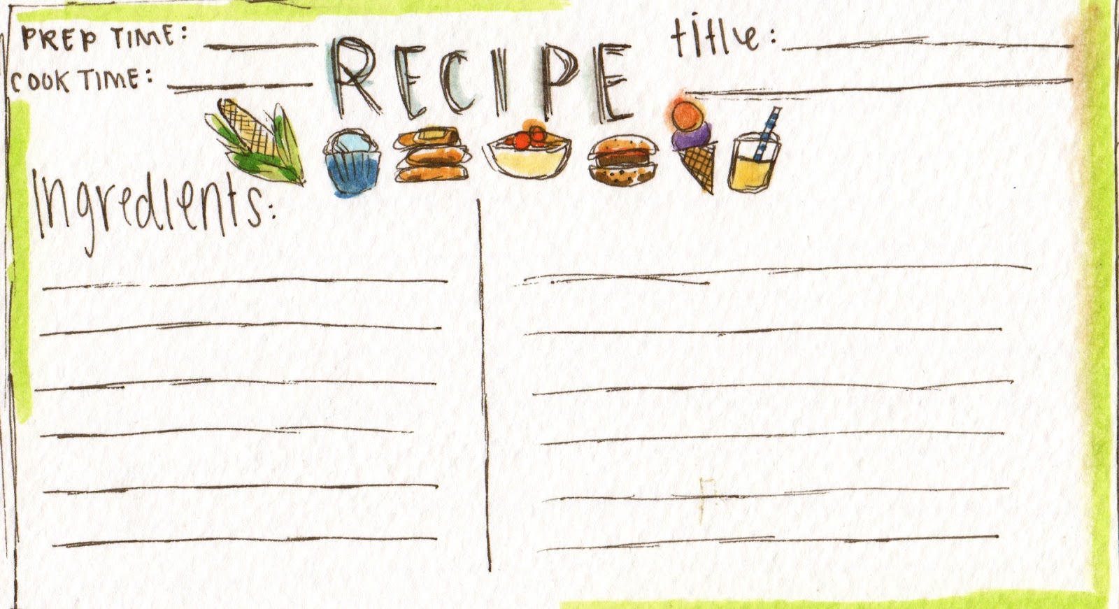 simple and rose : Printable: Recipe Cards