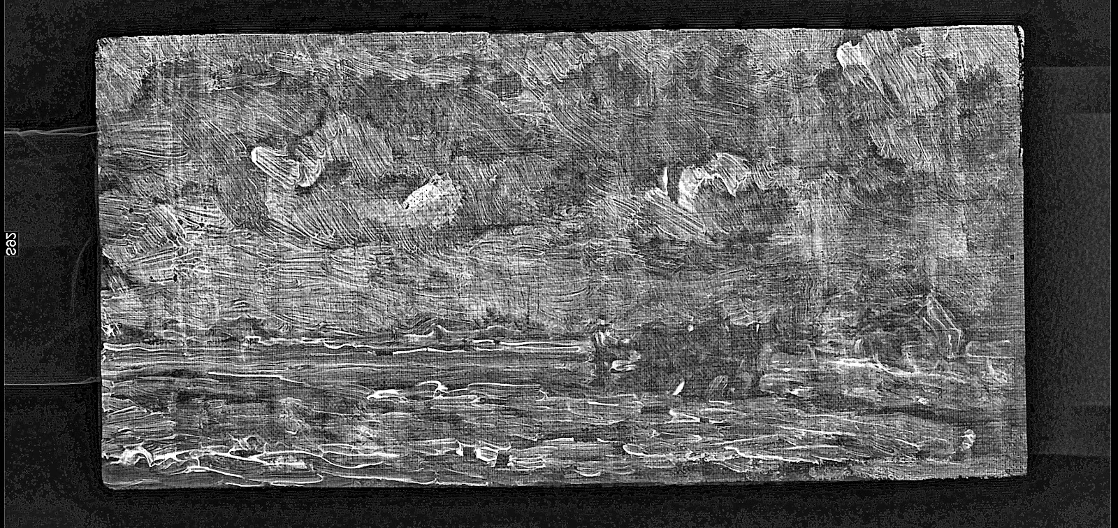 Vincent van Gogh Landscape with Ploughman digital RTG xray photograph