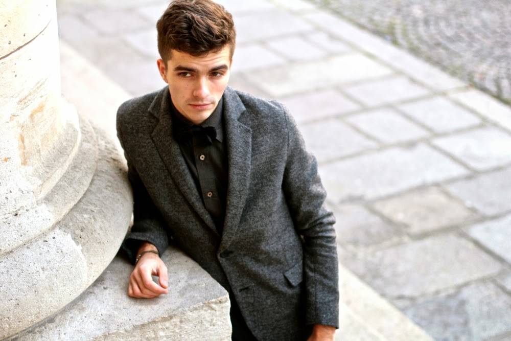 American Vintage BLazer - Skinny Jeans Asos - JM Weston Boots bottines - Arthur Socks chaussettes coeurs - noeud papillon bow tie Menlook - Mensfashion - Blog Mode Homme - dinh van menottes