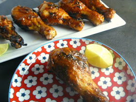 Chipotle Lime BBQ Drumsticks - A 5 ingredient dish that is soooo easy to make.  Perfect for the 4th of July or your next outdoor bash.  Quick enough for a weeknight meal!  Slice of Southern