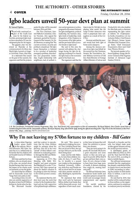 5 The Authority Newspapers Today October 28th, 2016