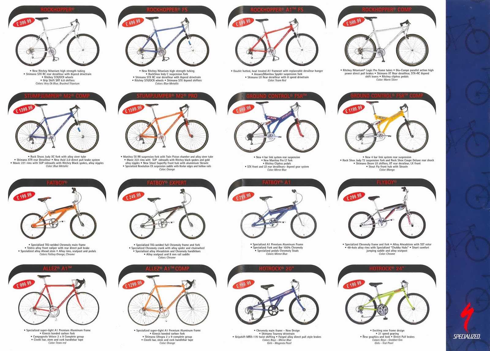 CATALOGUES SPECIALIZED SPECIALIZED 1998