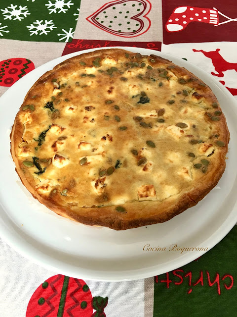 Quiche de calabaza y queso feta