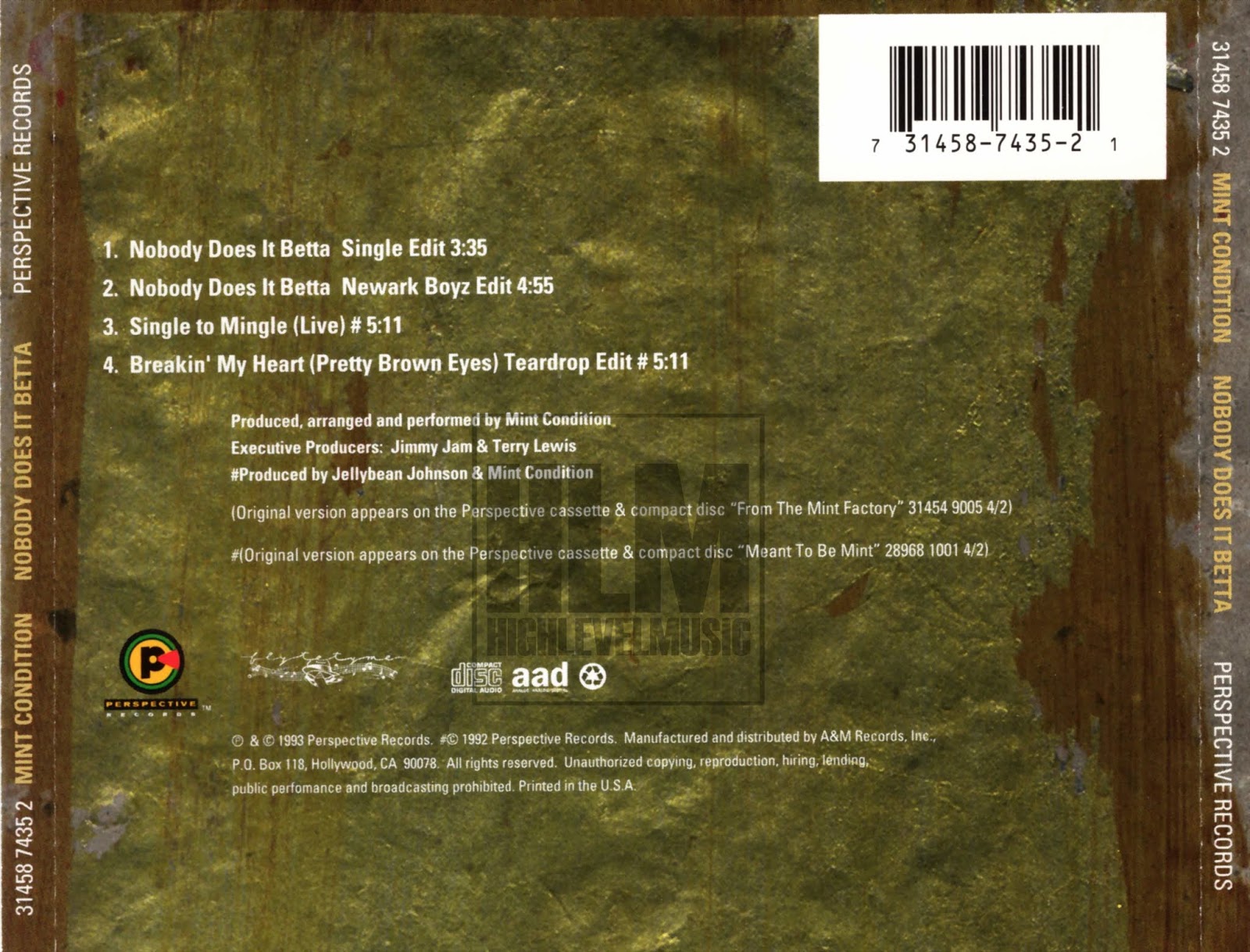 highest level of music Mint Condition Nobody Does It Betta(CDM