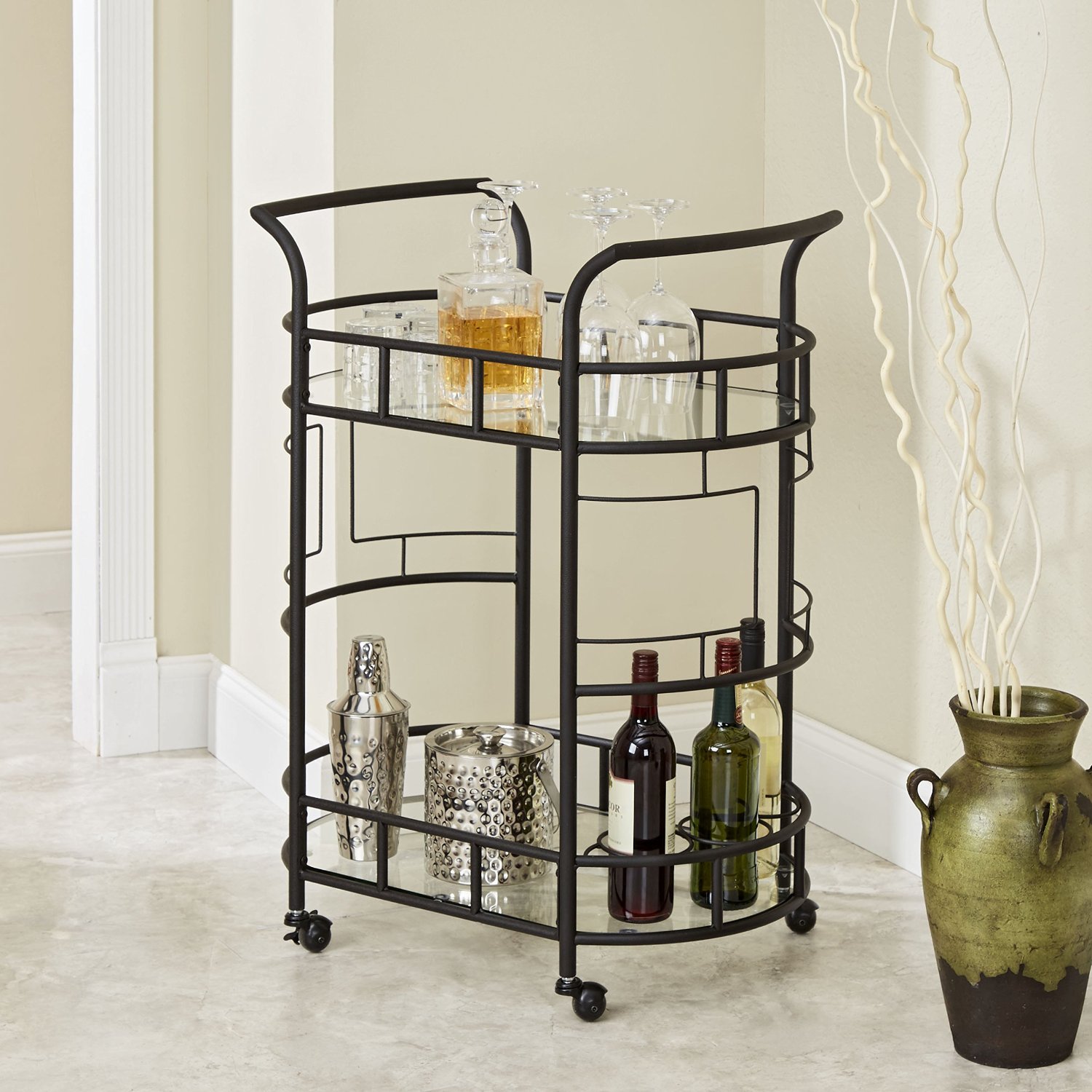 Glass & Mirrored Bar Carts