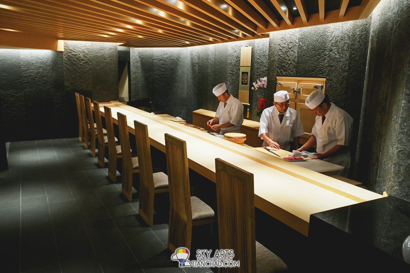 A nine seating Sushi Bar where you can see how your sashimi and sushi being prepared
