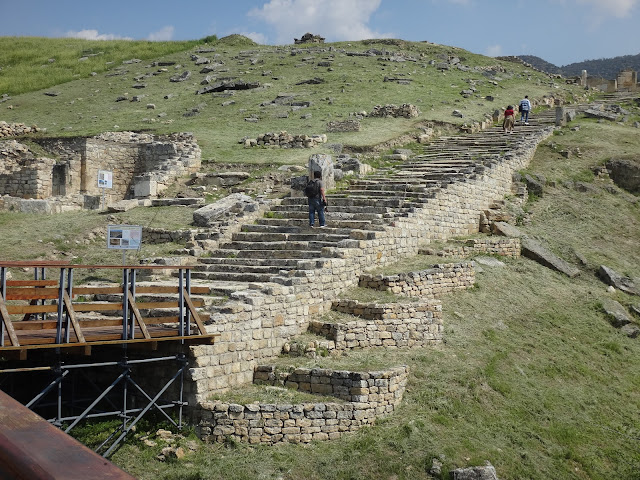 Heading to the top of the hillof the sanctuary of St Philip (one of the twelve aposties of Christ at Hierapolis in Pamukkale, Turkey Heading to the top of the hillof the sanctuary of St Philip (one of the twelve aposties of Christ at Hierapolis in Pamukkale, Turkey
