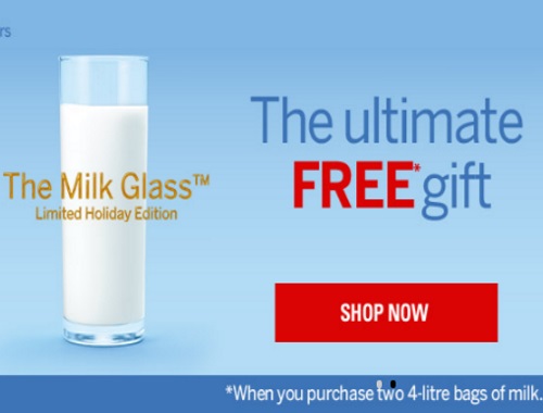 Free Holiday Limited Edition Milk Glass