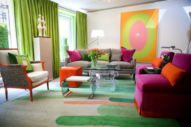 Up your color mojo and thumb your nose at Crayola - EKB living room www.BoHoHome.com @bohosusan