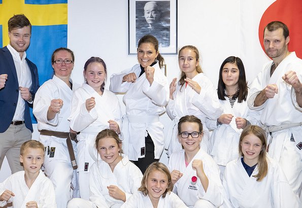 Crown Princess Victoria attended Karate training at Youth Activity House in Angeholm