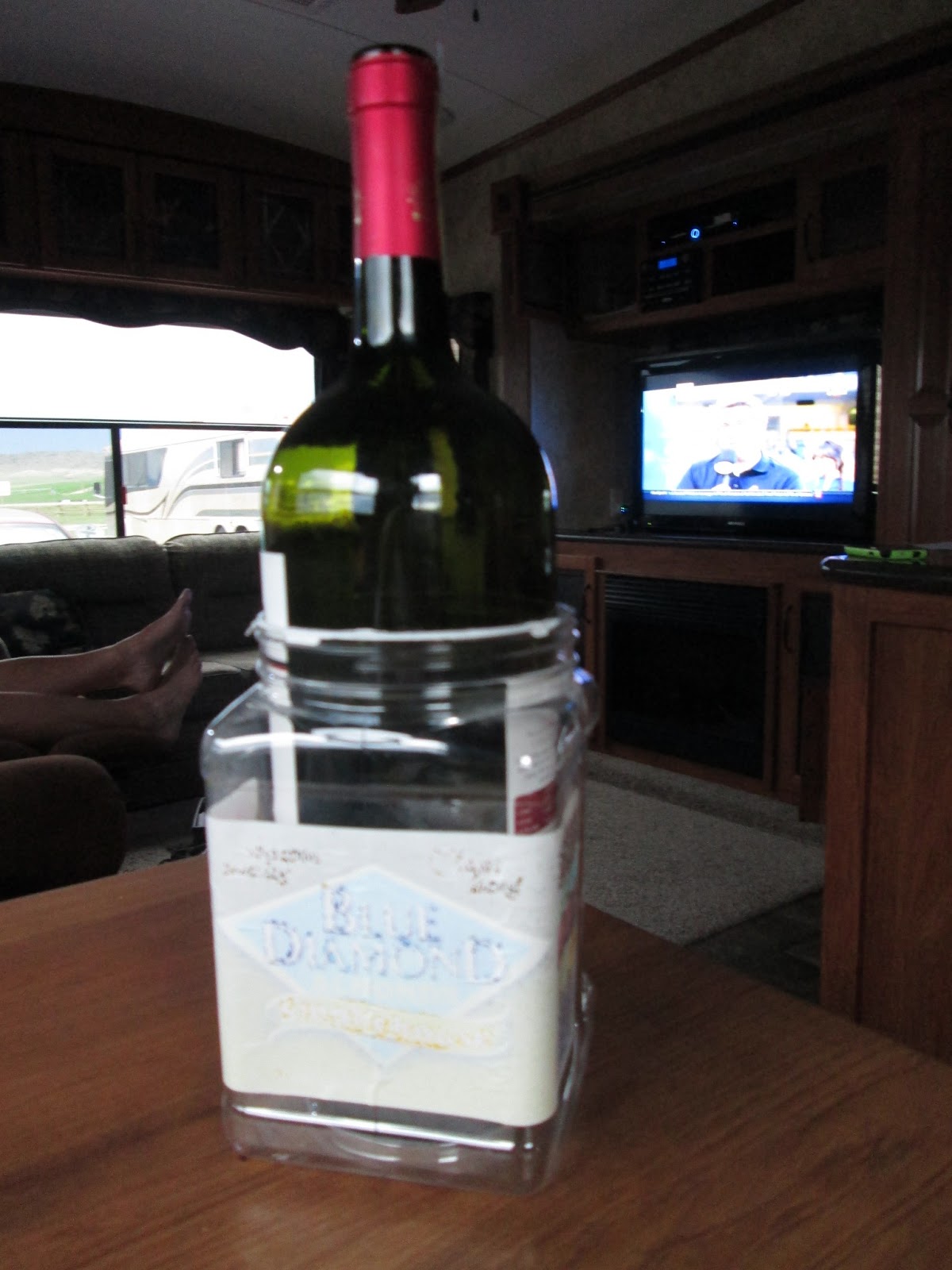 Bill and Jan RVing the USA How to safely carry a big bottle of wine?
