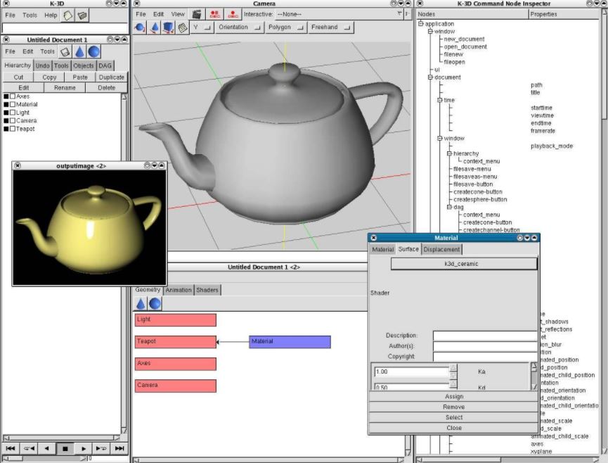 K-3D adalah perangkat lunak pemodelan dan animasi 3D gratis