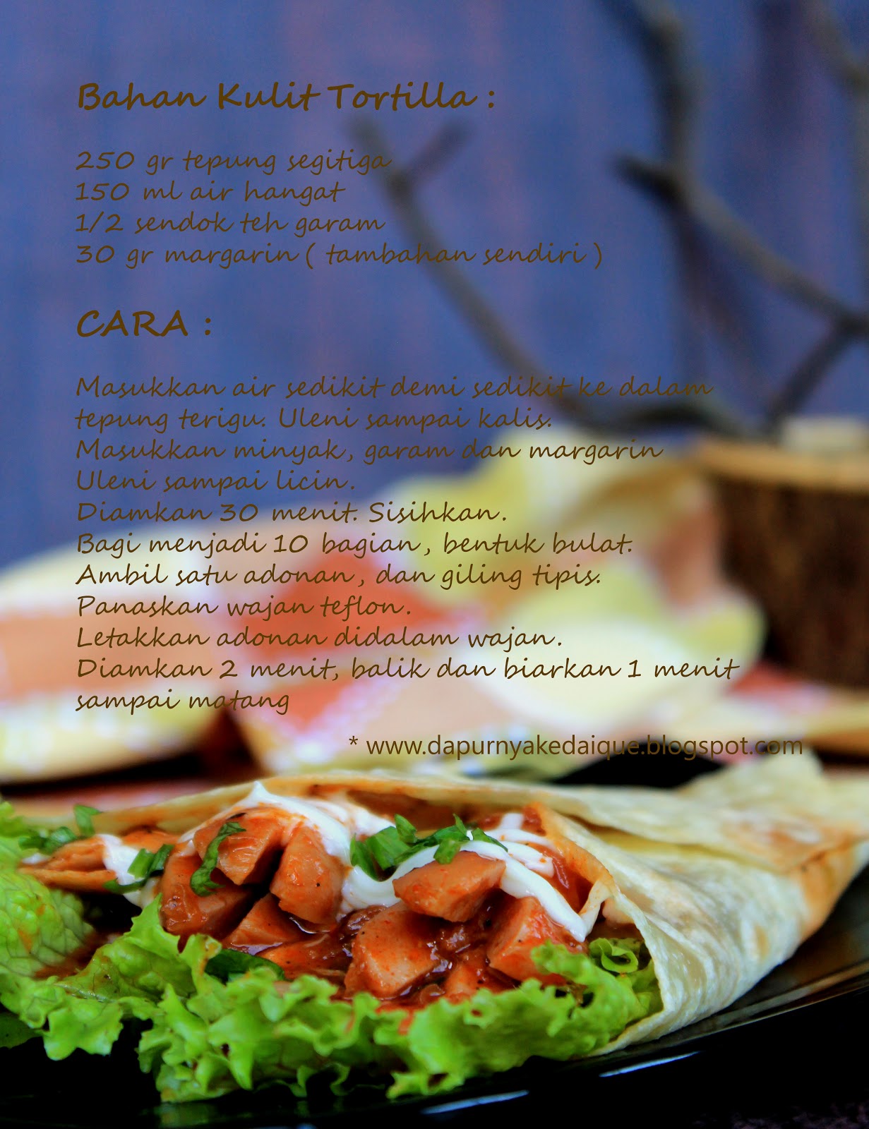 Dapurnya KedaiQue Homemade Tortilla (saus Bolognaise with coctail