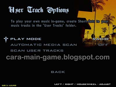 User Track Options "Plya Mode" GTA San Andreas