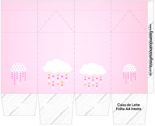 Blesing Rain for Girls: Free Printable Boxes. Blesing Rain for Girls Free Printable Milk Box.
