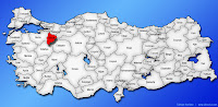 Bilecik ilinin Türkiye haritasında gösterimi