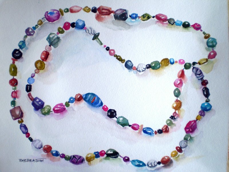 Art Hearts Place Watercolor Life Is a String of Beads