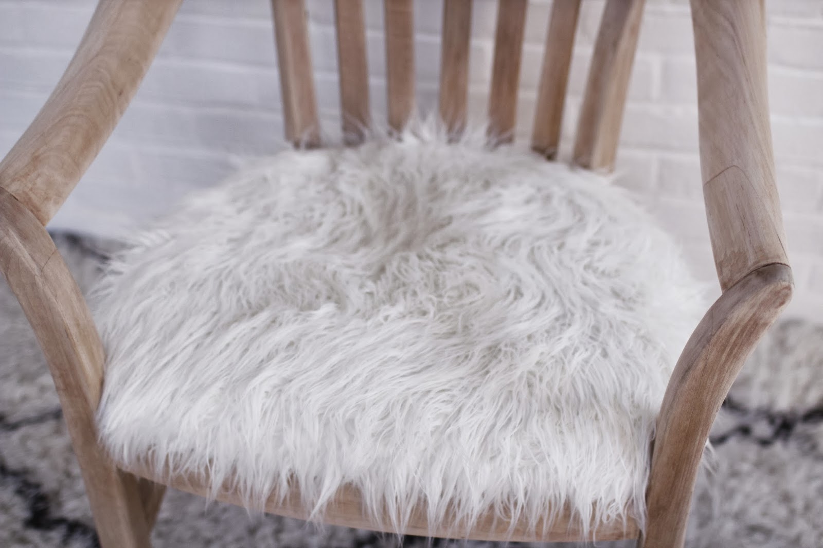Furry Desk Chair Cover white fluffy chair cover The Cozy store