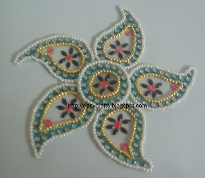 Rangoli Designs with Beads and Kundans, Rangolis with Beads, Rangolis with Kundans