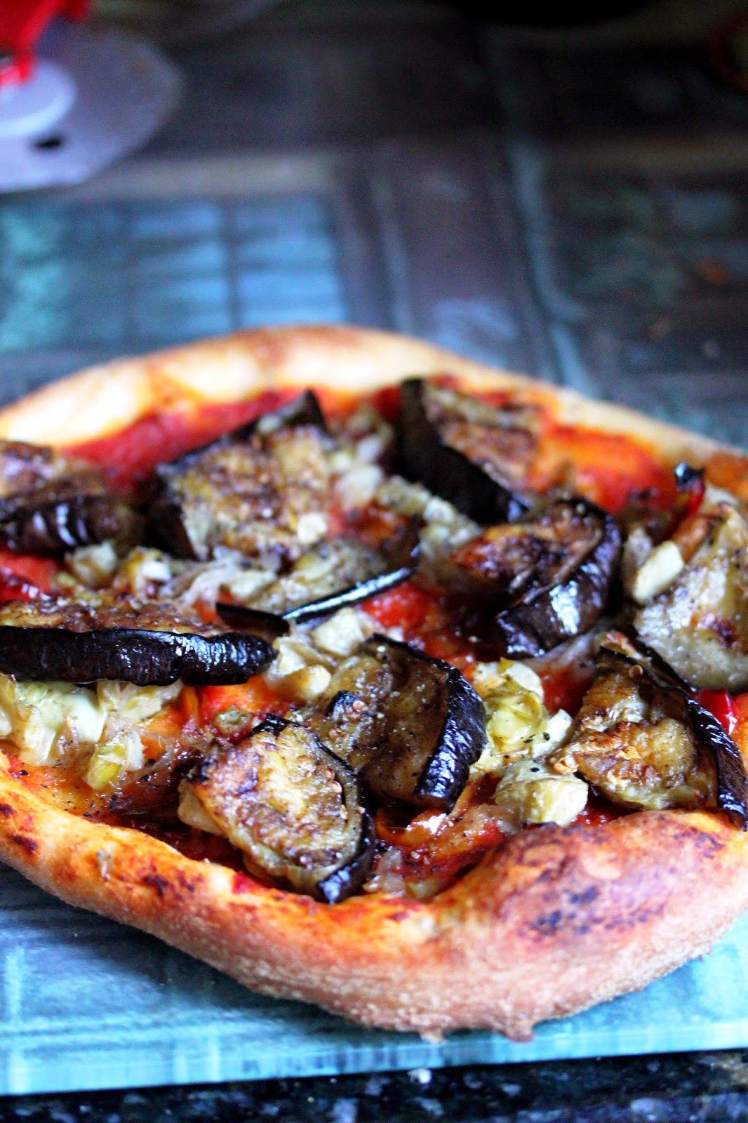 Pizza with Roasted Eggplant and Artichoke Hearts Kitchen Grrrls.