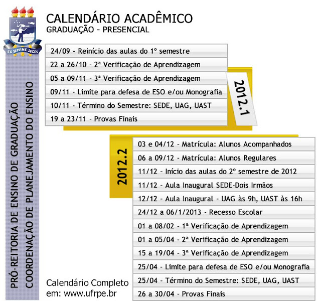 PARANATAMA EM FOCO DIVULGADO NOVO CALENDÁRIO ACADÊMICO DA UFRPE/UAG