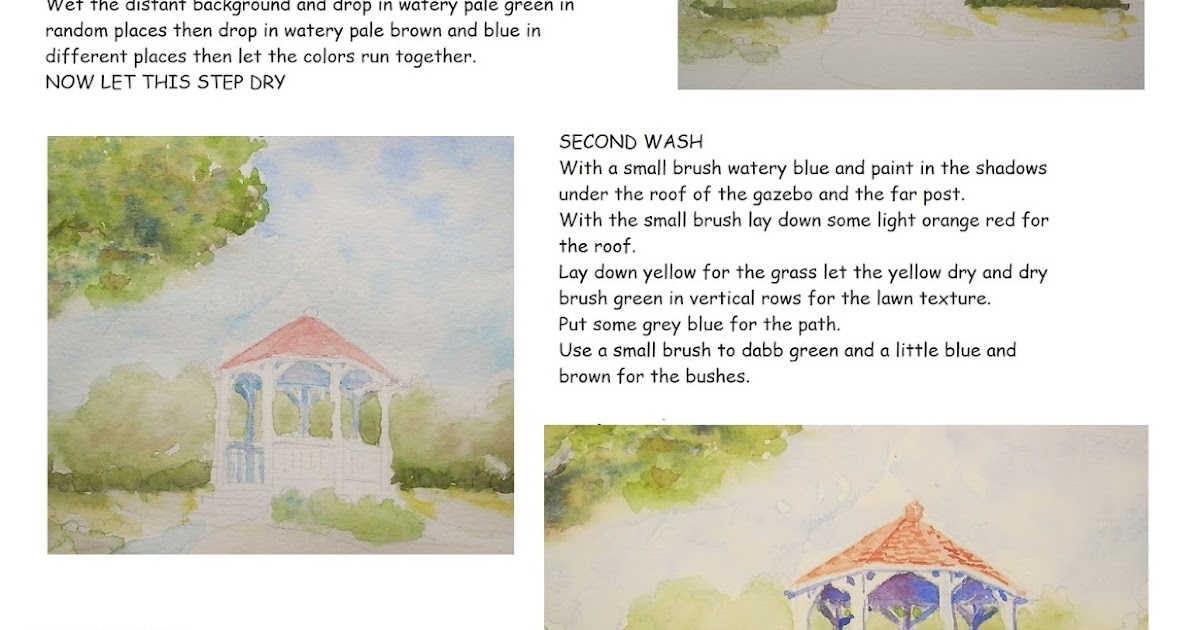 Adron's Art Lesson Plans How To Paint A Picture Of A Gazebo.